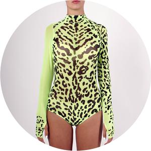 Buy womens bodysuits Leopard. Image.