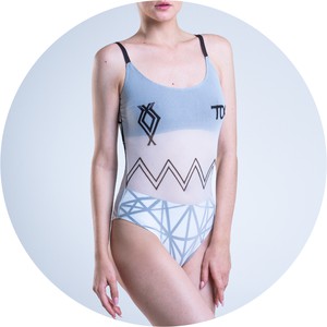 Buy one-piece swimsuit  Listen to youre heart. Image.