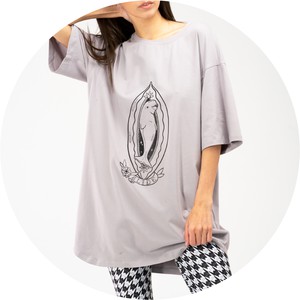 Buy T-shirt unisex Slide Oversize gray. Image.
