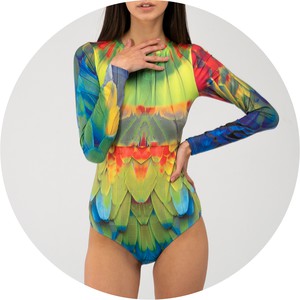 Buy womens bodysuits Paradise Bird. Image.